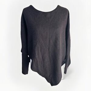 Inhabit Yak Merino Wool Brown Asymmetric Sweater Poncho M‎ Cozy Quiet Luxury